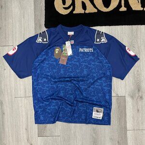 NWT - FW/21 BAPE x Mitchell & Ness x NFL New England Patriots Jersey - 52 / XXL